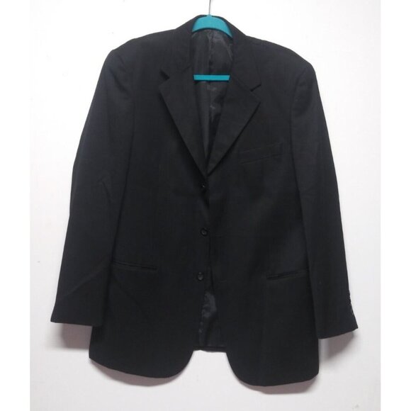 Cianni Cellini Mens 40R Blazer Sport Coat Jacket Super Gab 110's 100% Wool Black - Picture 15 of 15